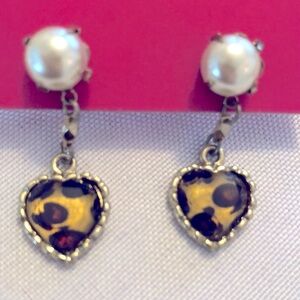 Betsey Johnson Gold Heart Earrings